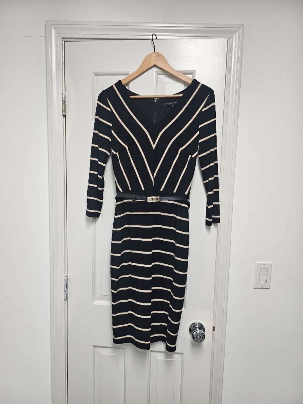 White House Black Market Striped Jersey Dress - Size 4